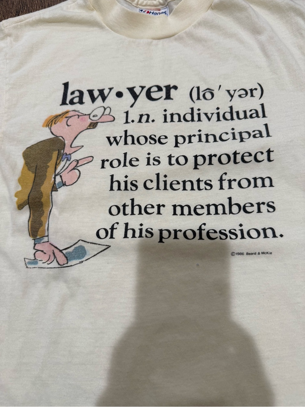 Vintage lawyer t shirt med Hanes